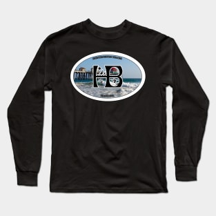 Huntington Beach Travel Sticker Long Sleeve T-Shirt